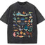 Fish Water Pokemon Retro Collage Vintage Washed T-Shirt | Pokemon Anime