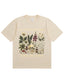 Retro Poisonous Plant Skull Mushroom Soft Cotton T-Shirt