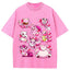 Pink Hearts Mixed Pokemon Cartoon Tee | Pokemon Anime