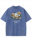 Retro Go With The Flow Sea Otter Graphic Vintage Washed T-Shirt