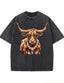 Western Glam Longhorn Bling Design Leopard Print T-Shirt