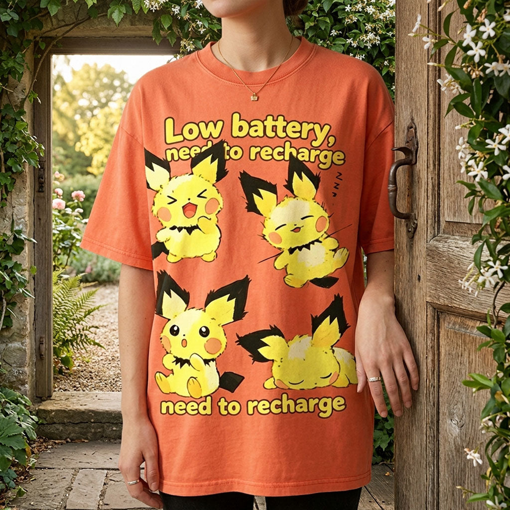 Baby Low Battery Need To Recharge Vintage Washed Tee