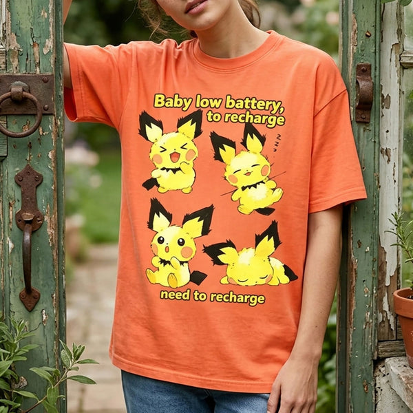 Baby Low Battery Need To Recharge Vintage Washed Tee