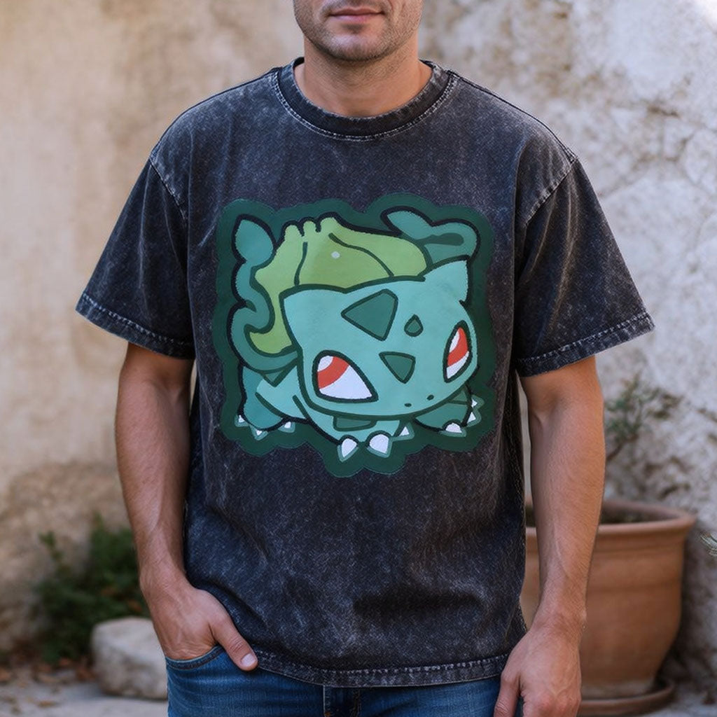 Cute Bulbasaur Unisex Vintage Washed Tee