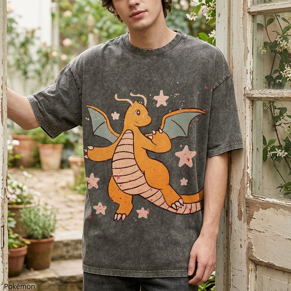 Pokémon Dragonite Unisex Vintage Washed Tee