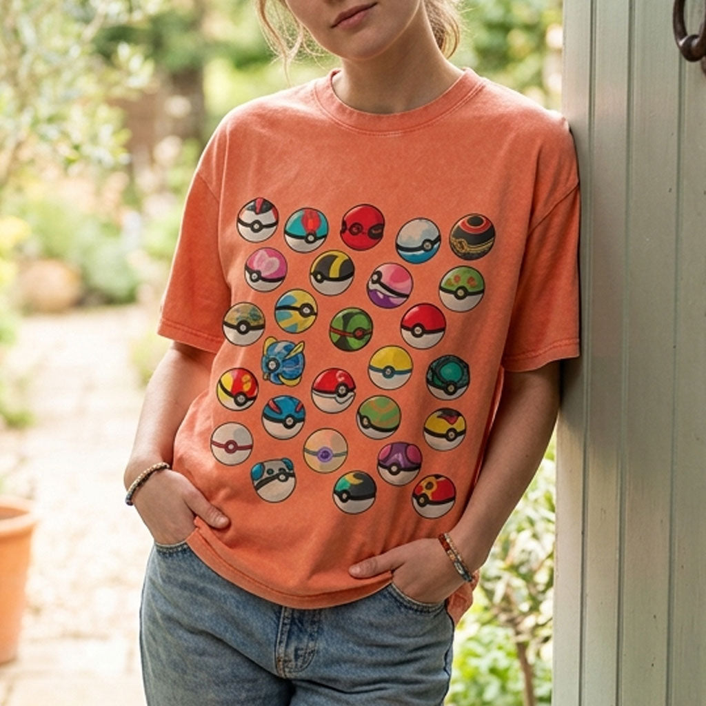 Pokeball Collection Unisex Vintage Washed Tee