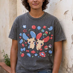 Pok¡§|mon Plusle And Minions Unisex Vintage Washed Tee