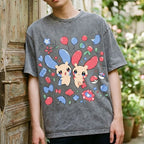 Pok¡§|mon Plusle And Minions Unisex Vintage Washed Tee