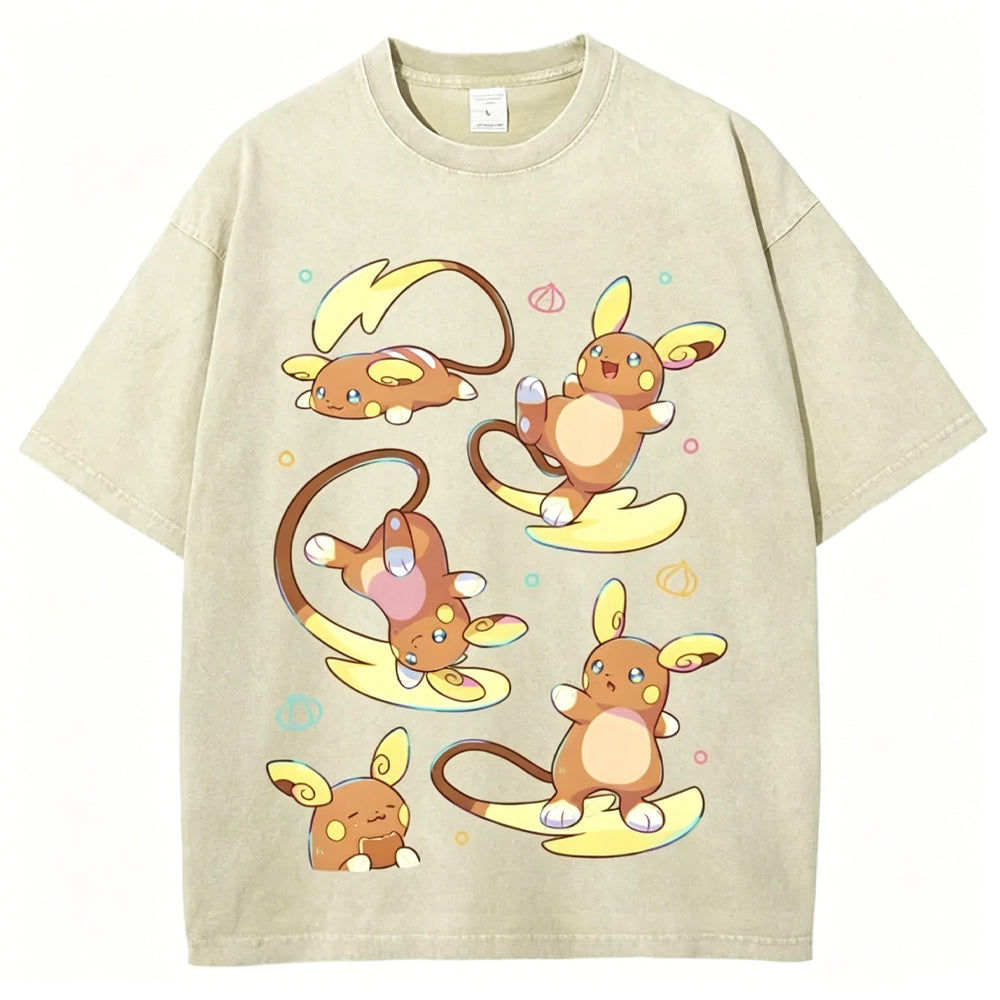 Raichu Possesses Electricity And Superpowers Unisex Vintage Washed Tee Secondary image