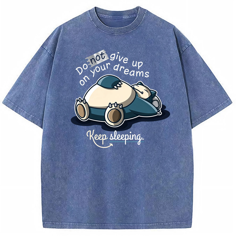 Sleepy Snorlax Quote Cartoon Tee | Pokemon Anime