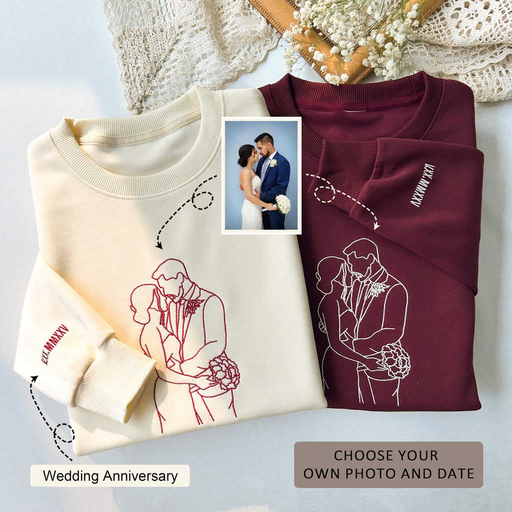 Anniversary Custom Embroidered SweatshirtGifts for parents-Gift For Custom