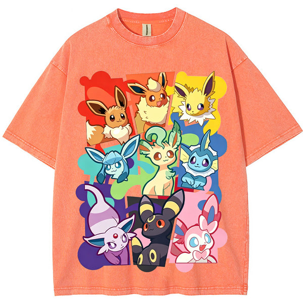 Full Eeveelutions Collage Chest Print Tee | Pokemon Anime