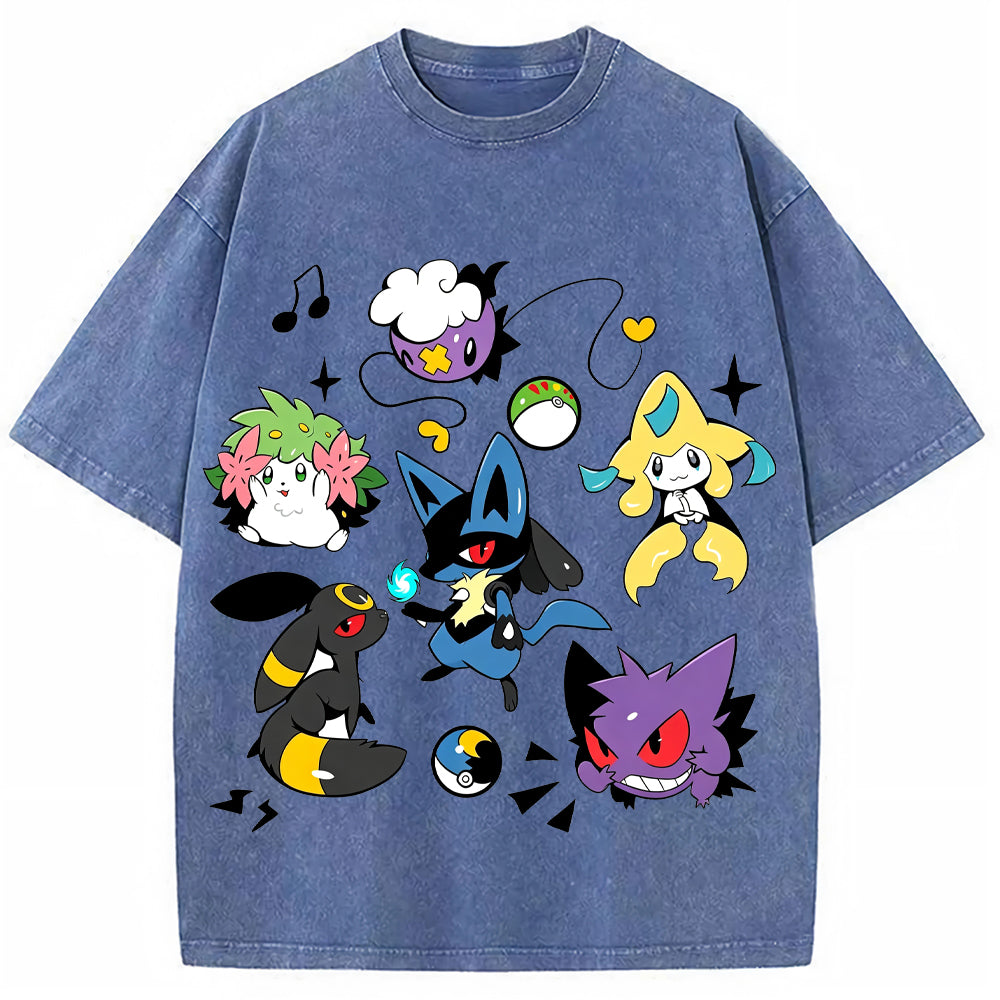 Classic Mix Lucario Collection Cartoon Tee | Pokemon Anime