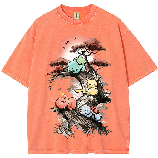 Bonsai Starters Sunset Vintage Tee | Pokemon Anime