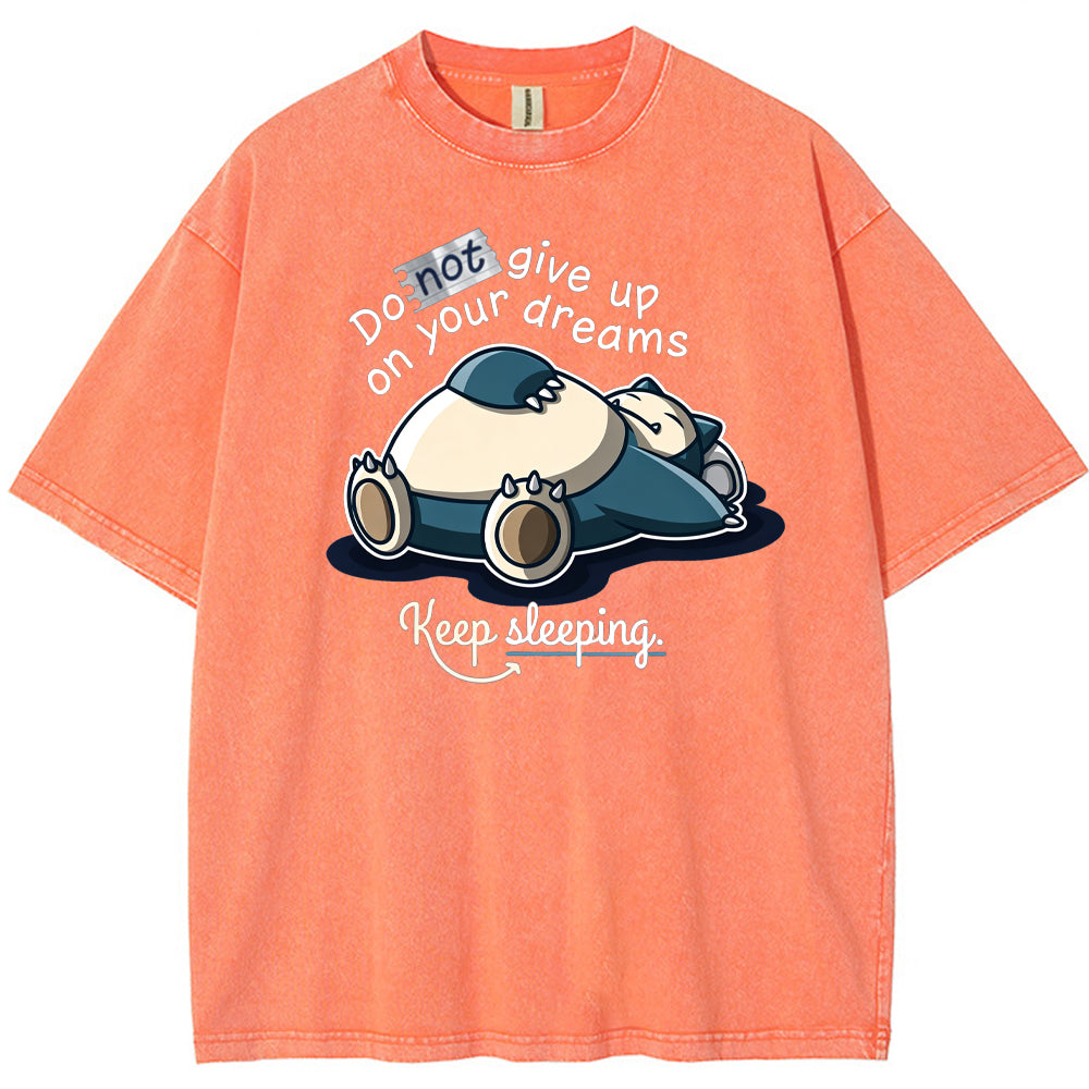 Sleepy Snorlax Quote Cartoon Tee | Pokemon Anime