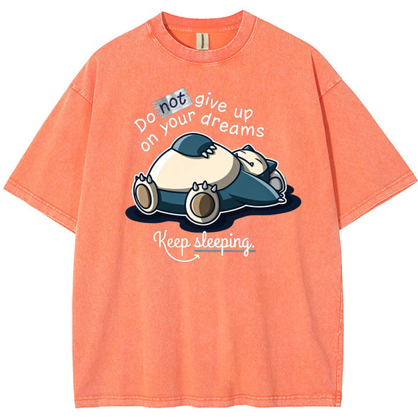 Sleepy Snorlax Quote Cartoon Tee | Pokemon Anime