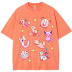 Pink Star Fairy Pokemon Group Cartoon Tee | Pokemon Anime