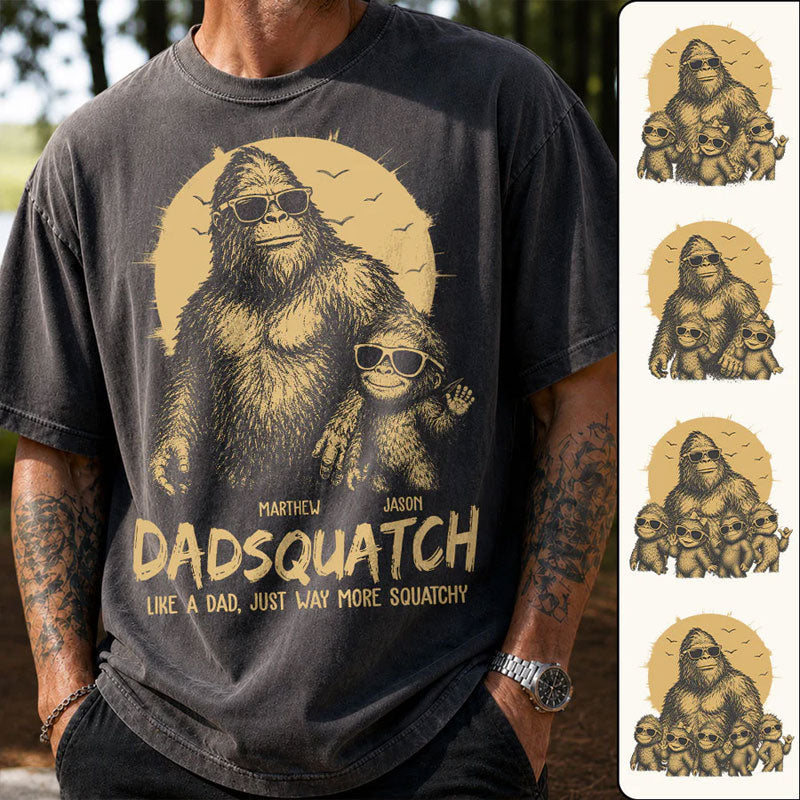 Personalized Papasquatch, Gifts for Dad Funny Papa Tshirt Cool Daddy Bigfoot Tee Main image
