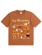 Tis The Season Halloween Doodle Graphic Cotton T Shirt