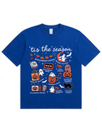 Tis The Season Halloween Doodle Graphic Cotton T Shirt