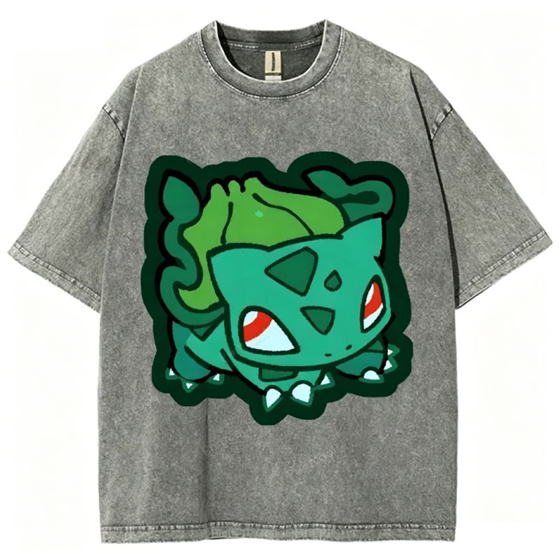 Cute Bulbasaur Unisex Vintage Washed Tee