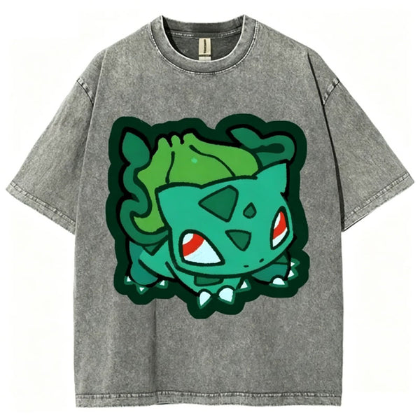 Cute Bulbasaur Unisex Vintage Washed Tee