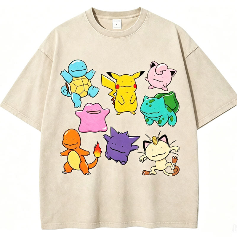 Cute Derpy Pokemon Unisex Vintage Washed Tee Secondary image