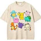 Cute Derpy Pokemon Unisex Vintage Washed Tee
