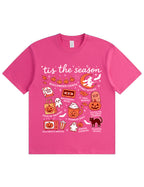 Tis The Season Halloween Doodle Graphic Cotton T Shirt