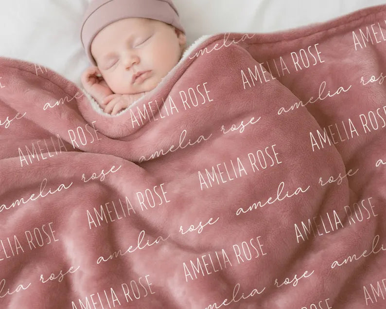 Custom Baby Blanket with Name, Personalized Name Blanket Main image