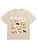 Tis The Season Halloween Doodle Graphic Cotton T Shirt