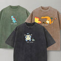Cute Parent & Kid Pokemon Family Collection Vintage Washed T-Shirt