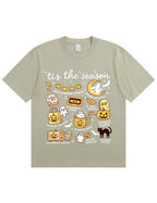 Tis The Season Halloween Doodle Graphic Cotton T Shirt