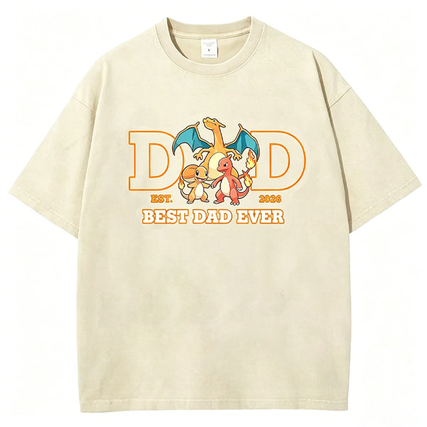 Custom Pokemon Dad Shirt with Kids Names