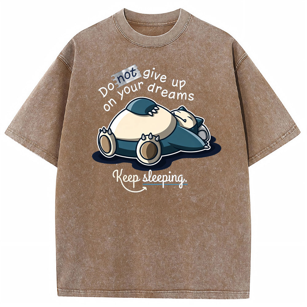 Sleepy Snorlax Quote Cartoon Tee | Pokemon Anime