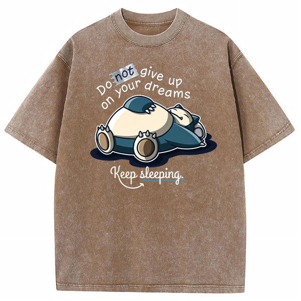 Sleepy Snorlax Quote Cartoon Tee | Pokemon Anime