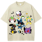 Classic Mix Lucario Collection Cartoon Tee | Pokemon Anime