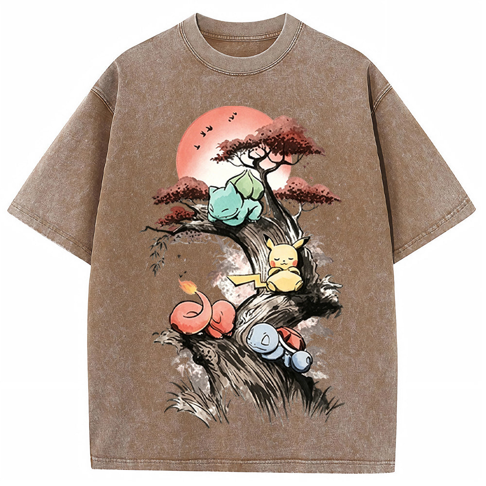 Bonsai Starters Sunset Vintage Tee | Pokemon Anime