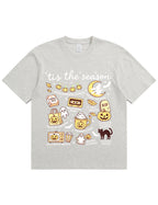 Tis The Season Halloween Doodle Graphic Cotton T Shirt