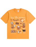 Tis The Season Halloween Doodle Graphic Cotton T Shirt