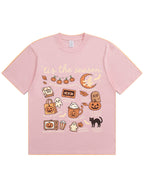 Tis The Season Halloween Doodle Graphic Cotton T Shirt