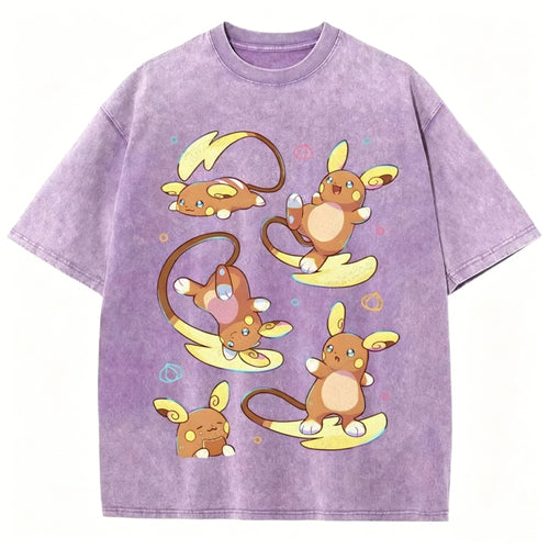 Raichu Possesses Electricity And Superpowers Unisex Vintage Washed Tee