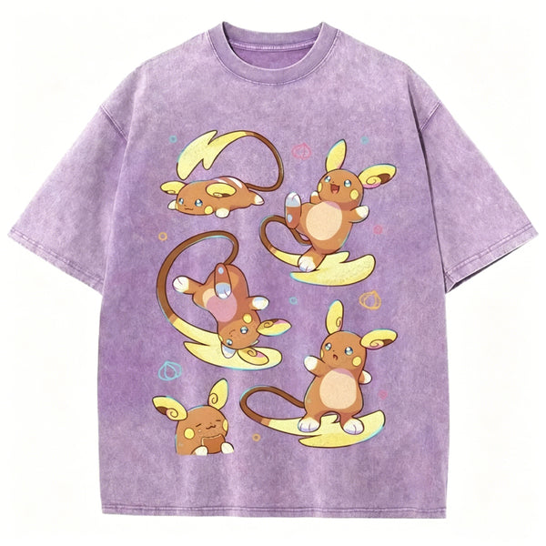 Raichu Possesses Electricity And Superpowers Unisex Vintage Washed Tee