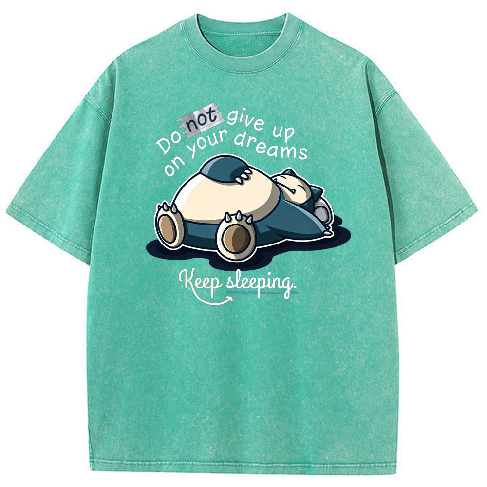 Sleepy Snorlax Quote Cartoon Tee | Pokemon Anime