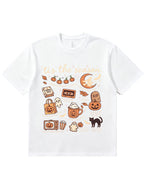 Tis The Season Halloween Doodle Graphic Cotton T Shirt