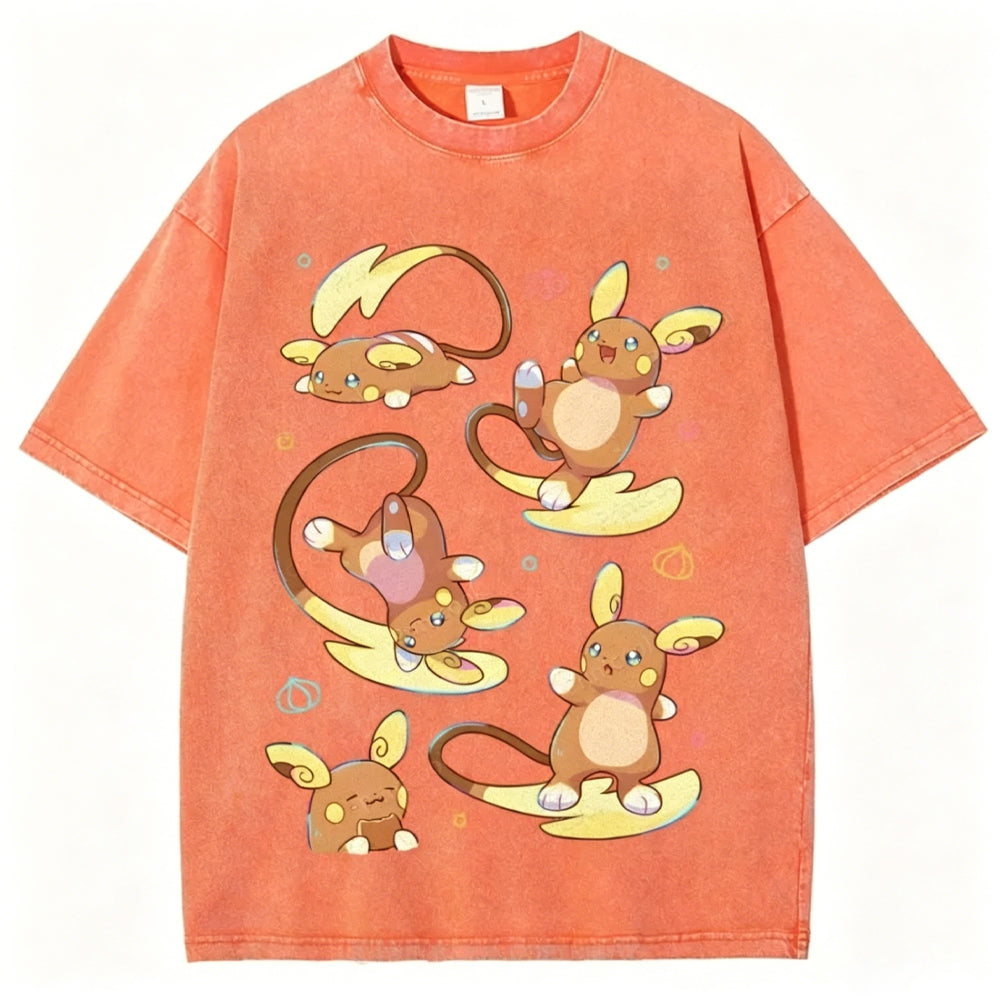 Raichu Possesses Electricity And Superpowers Unisex Vintage Washed Tee