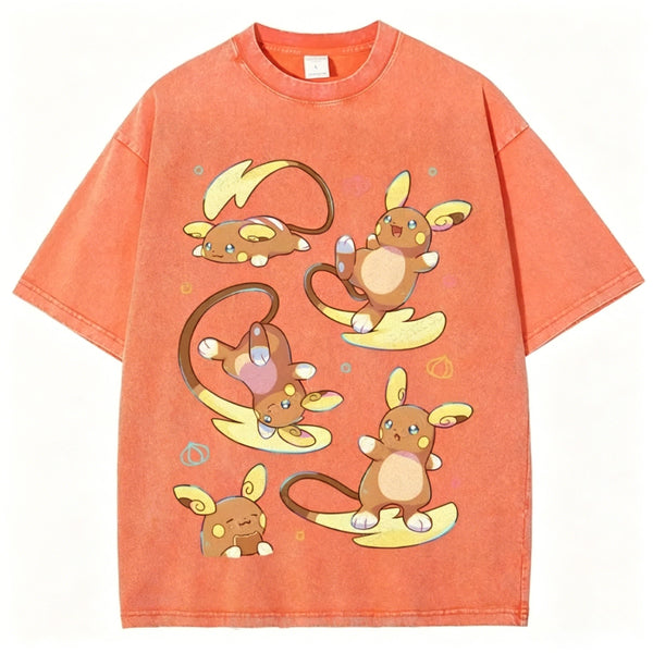 Raichu Possesses Electricity And Superpowers Unisex Vintage Washed Tee