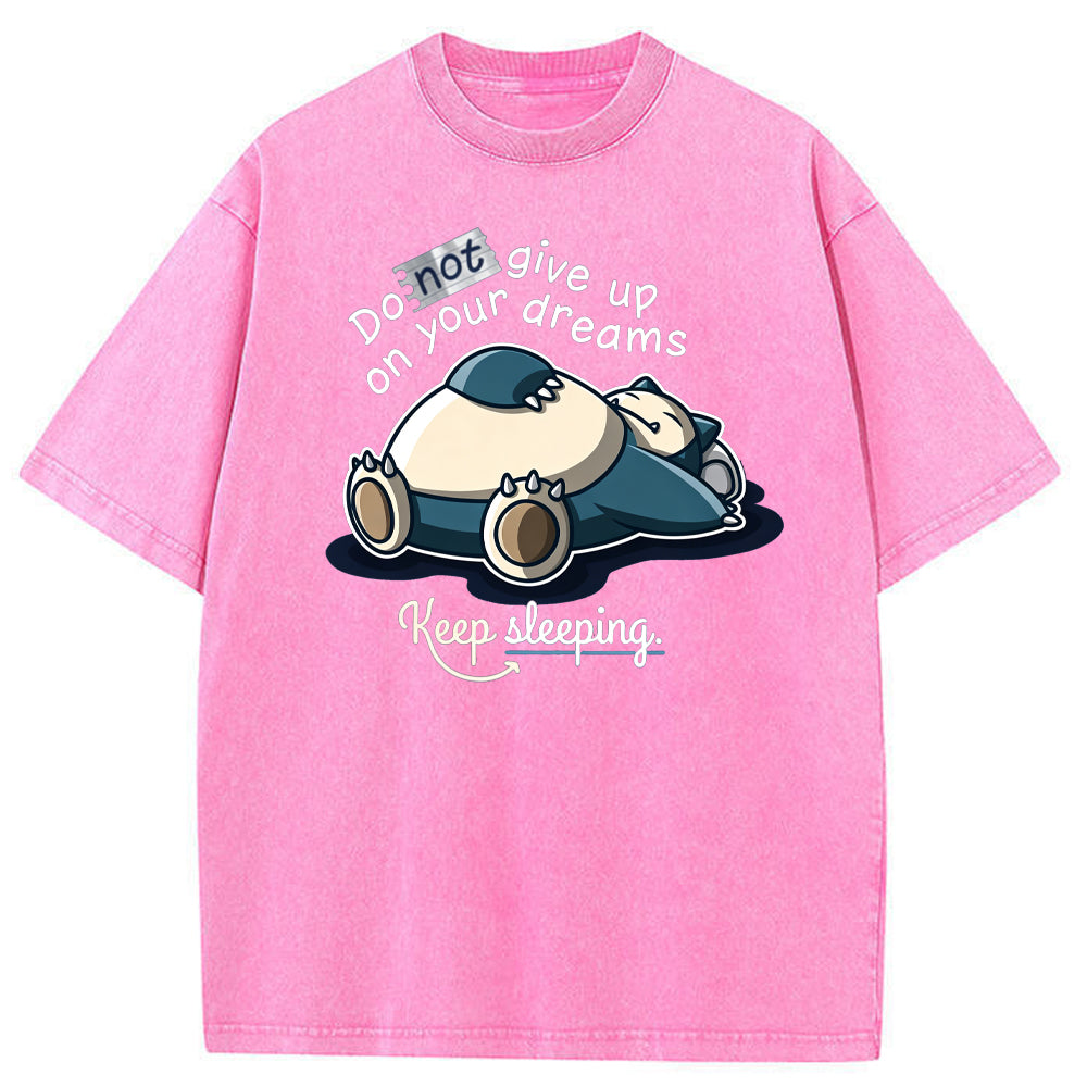 Sleepy Snorlax Quote Cartoon Tee | Pokemon Anime