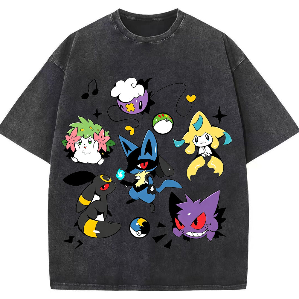 Classic Mix Lucario Collection Cartoon Tee | Pokemon Anime