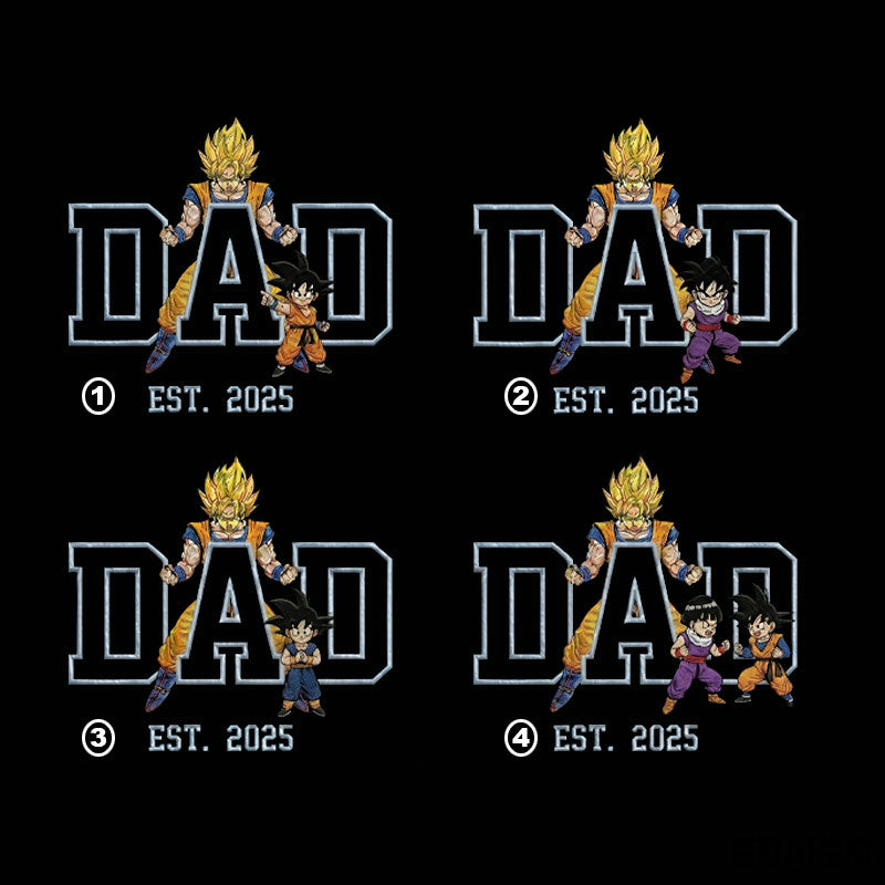 Custom Super Saiyan Dad Shirt, Personalized Anime Father's Day Gift